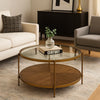 Ember Glass-Top Round Coffee Table