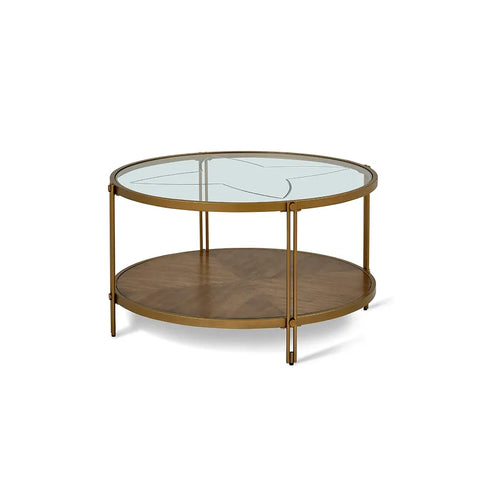 Ember Glass-Top Round Coffee Table