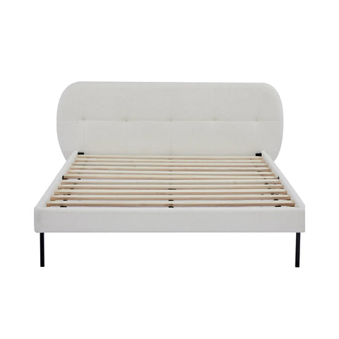 Eros Fabric Kingsize Upholstery Bed – White