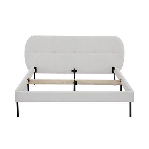 Eros Fabric Kingsize Upholstery Bed – White