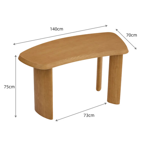 Evo Natural Effect Office Desk with Curved Panel Leg