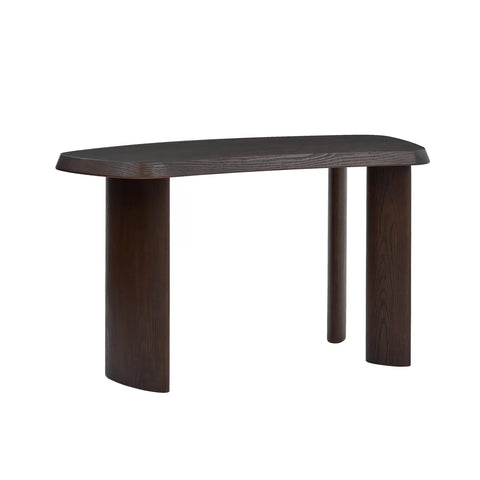 Evo Walnut Effect Office Desk with Curved Panel Leg