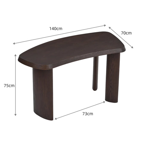 Evo Walnut Effect Office Desk with Curved Panel Leg