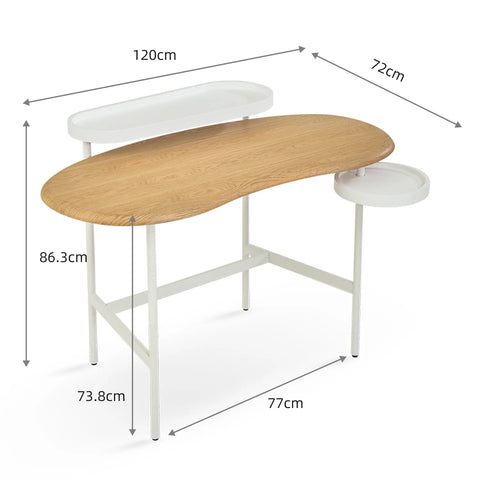 Flow Natural Effect Dressing Table with Movable Side Shelf