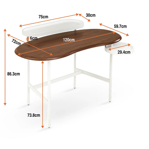 Flow Walnut Effect Dressing Table with Movable Side Shelf