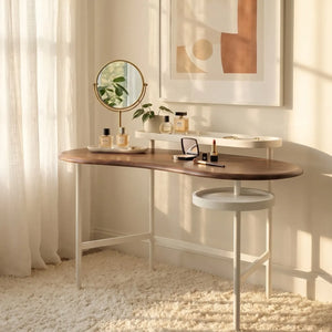 Flow Walnut Effect Dressing Table with Movable Side Shelf
