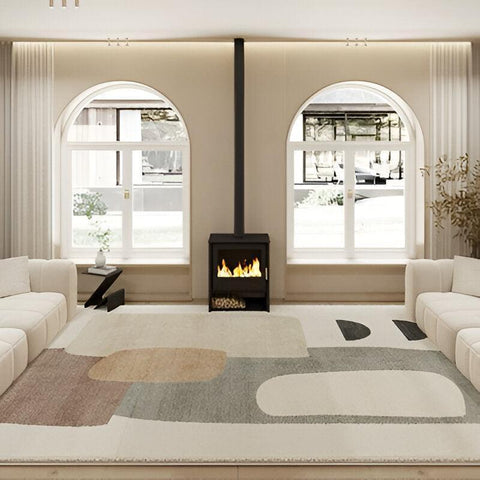 Fansy Grey & Cream Modern Abstract Charm Rug - 160 x 200cm - Furnt