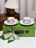 Fleur-de-Lis Elegance Coffee Cup Set - 270ml (Enchanted Garden Edition) - Furnt