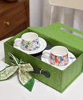 Fleur-de-Lis Elegance Coffee Cup Set - 270ml (Enchanted Garden Edition) - Furnt