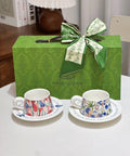 Fleur-de-Lis Elegance Coffee Cup Set - 270ml (Enchanted Garden Edition) - Furnt