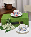 Fleur-de-Lis Elegance Coffee Cup Set - 270ml (Enchanted Garden Edition) - Furnt