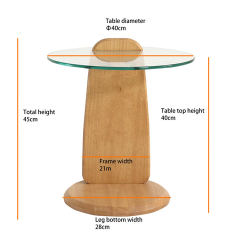 Forma Set of 2 Oak Wooden Coffee Tables with Tampered Glass