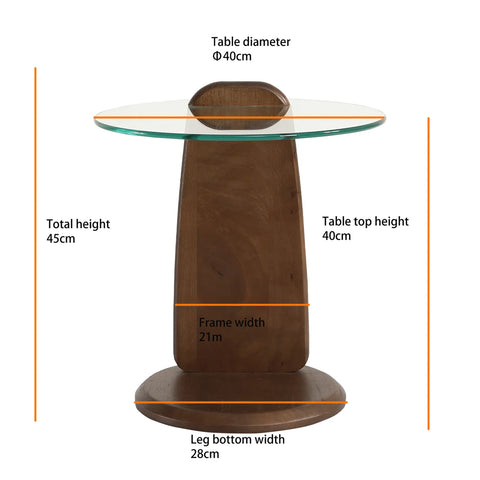 Forma Set of Two Walnut Wooden Coffee Tables with Tampered Glass