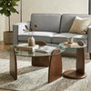 Forma Set of 2 Walnut Effect Coffee Tables with Tampered Glass