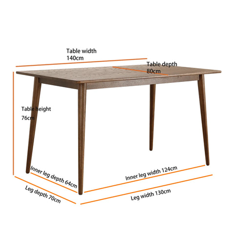 Gather Walnut Rectangle Wooden Dining Table - 140cm