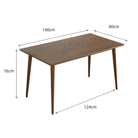 Gather Scandinavian Mid-Century Walnut Effect 4-6 Seater Rectangle Wooden Dining Table - 140cm