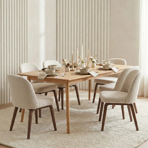 Gather Scandinavian Mid-Century Oak Effect 4-6 Seater Rectangle Wooden Dining Table - 140cm