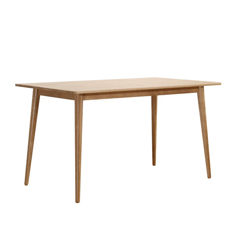 Gather Scandinavian Mid-Century Oak Effect 4-6 Seater Rectangle Wooden Dining Table - 140cm