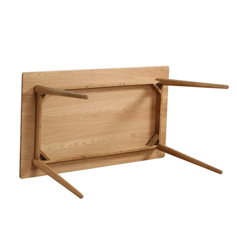 Gather Scandinavian Mid-Century Oak Effect 4-6 Seater Rectangle Wooden Dining Table - 140cm
