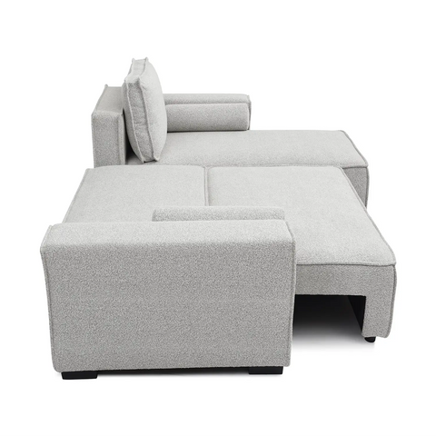 Harrison Corner Sofa Bed in Olive Green Chenille, Navy Chenille or Natural Boucle