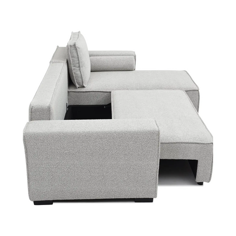 Harrison Corner Sofa Bed in Olive Green Chenille, Navy Chenille or Natural Boucle