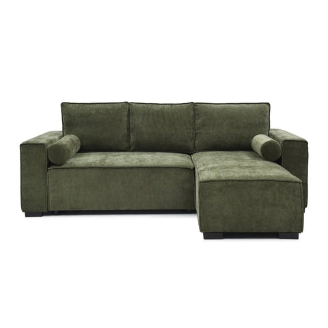 Harrison Corner Sofa Bed in Olive Green Chenille, Navy Chenille or Natural Boucle