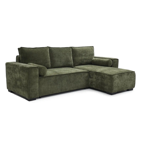 Harrison Corner Sofa Bed in Olive Green Chenille, Navy Chenille or Natural Boucle