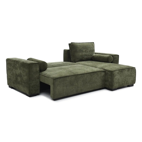 Harrison Corner Sofa Bed in Olive Green Chenille, Navy Chenille or Natural Boucle