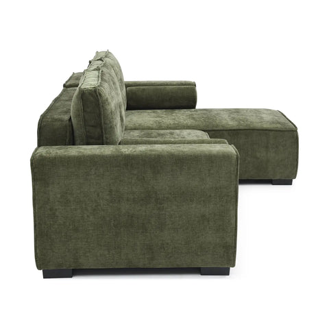 Harrison Corner Sofa Bed in Olive Green Chenille, Navy Chenille or Natural Boucle