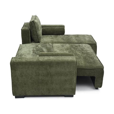 Harrison Corner Sofa Bed in Olive Green Chenille, Navy Chenille or Natural Boucle