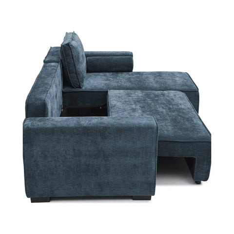 Harrison Corner Sofa Bed in Olive Green Chenille, Navy Chenille or Natural Boucle