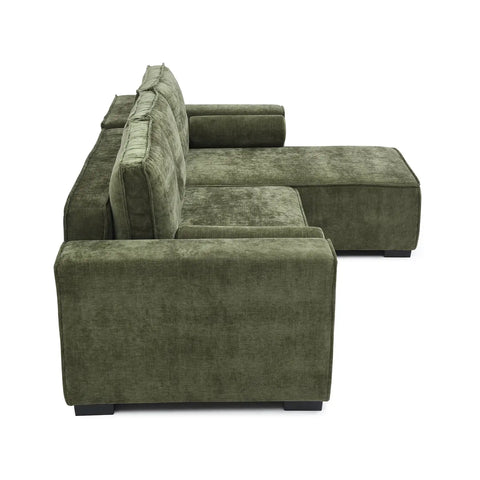 Harrison Corner Sofa Bed in Olive Green Chenille, Navy Chenille or Natural Boucle