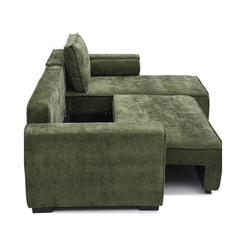 Harrison Corner Sofa Bed in Olive Green Chenille, Navy Chenille or Natural Boucle