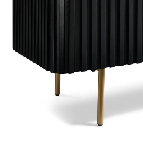 Haven Black Marble Effect Ceramic Top & Wooden Base TV Cabinet