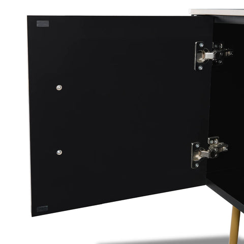 Haven Black Marble Effect Ceramic Top & Wooden Base TV Cabinet