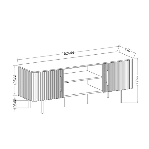 Haven Black Marble Effect Ceramic Top & Wooden Base TV Cabinet