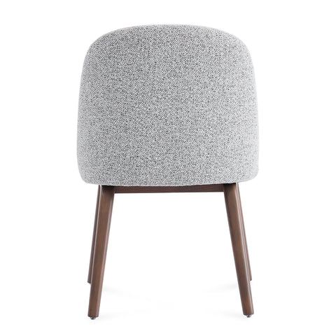 Hearthwood Set of 2 Dining Chairs, Walnut Effect Ash Solid Wood | Light Grey Boucle Fabric