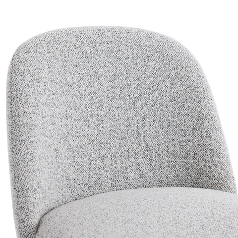Hearthwood Set of 2 Dining Chairs, Walnut Effect Ash Solid Wood | Light Grey Boucle Fabric
