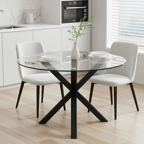 Heaven-Round-Dining-Table-with-Clear-Glass-Top-Black-Legs-120cm-1