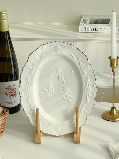 Heavenly Angels Christmas Dining Set - 248ml Cup & 22cm Plate with Festive Details