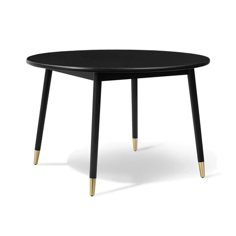 Henley Black Round Wooden Dining Table - 120cm