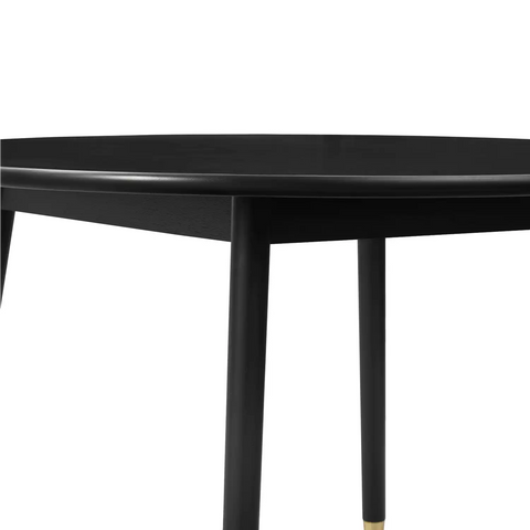 Henley Black Round Wooden Dining Table - 120cm
