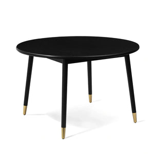 Henley Black Round Wooden Dining Table - 120cm