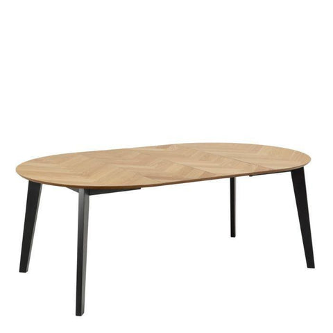 Georgetown Extendable Round Dining Table in Oak & Black