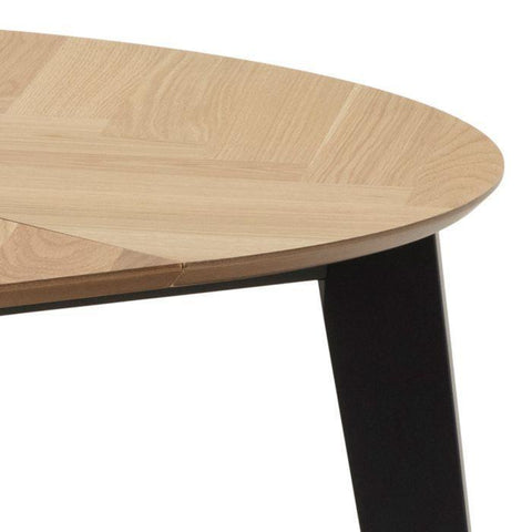 Georgetown Extendable Round Dining Table in Oak & Black
