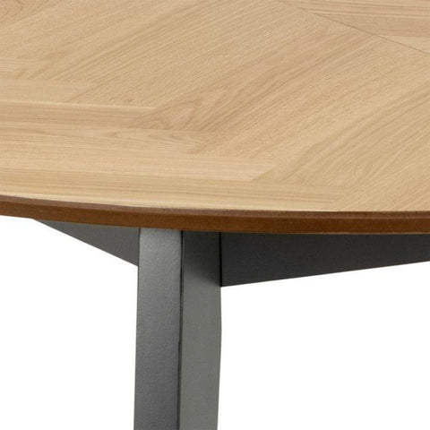 Georgetown Extendable Round Dining Table in Oak & Black