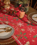 Holly & Bells Christmas Table Runner – 180 x 35 cm