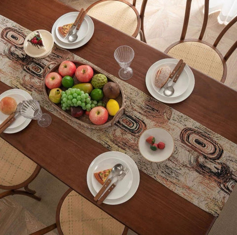 Nordic Driftwood Abstract Table Runner – 180 x 33 cm