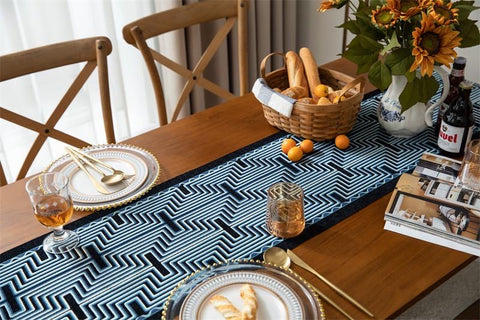 Maze Series Blue Table Runner – 180 x 35 cm