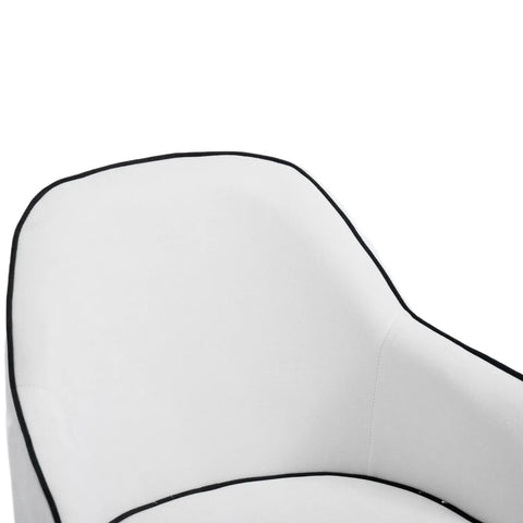 Karoll Cream Accent Chair with Black Metal Frame